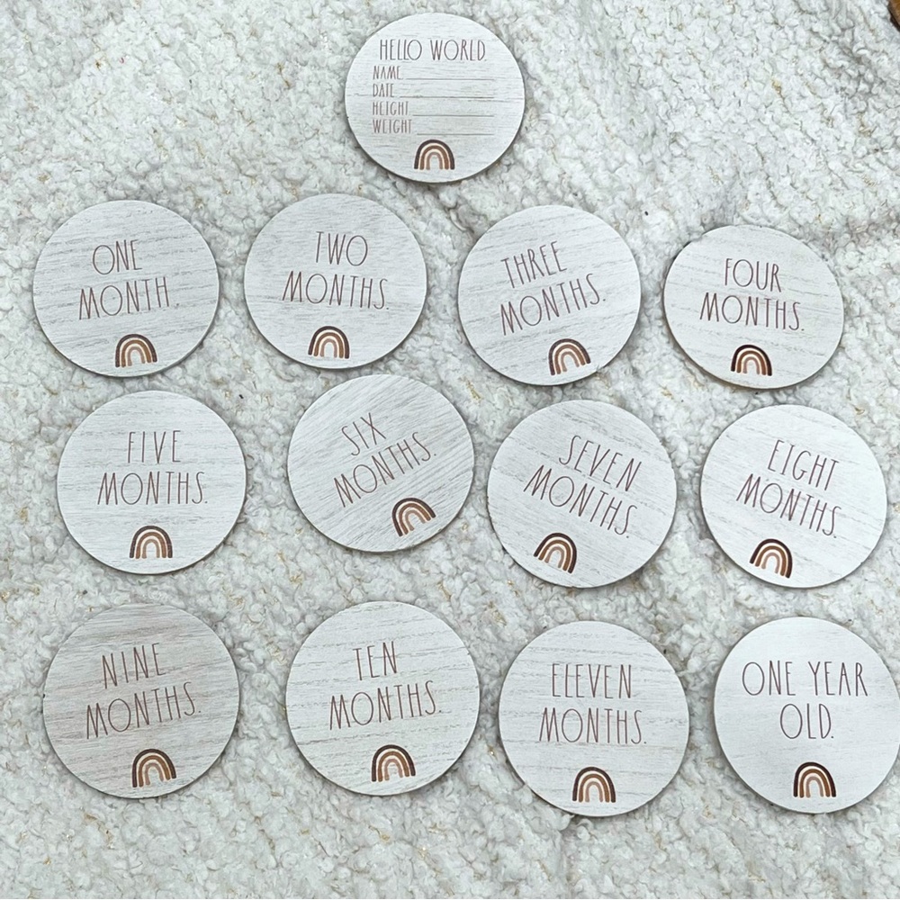 Rae Dunn Baby Milestone Discs 0-12 months